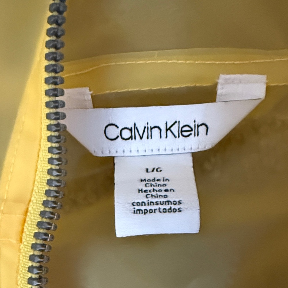 Calvin Klein Yellow Rain Coat with Red Logo - Picture 3 of 7